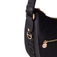 Borsa a Tracolla BORBONESE Luna Bag Middle in Tessuto OP Dark Black Online Hot Sale