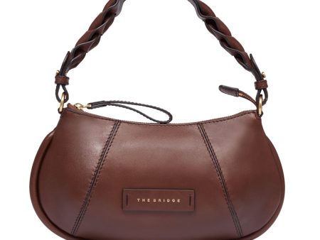 Baguette Bag a Spalla THE BRIDGE linea Brigida in Pelle Marrone Discount