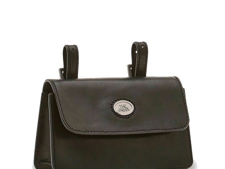 Bicycle Bag THE BRIDGE in Pelle Nera linea Story For Discount