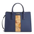 Borsa Donna a Mano 1A Classe Alviero Martini linea Geo Joy in Tessuto Gommato Blu GZ30 For Discount