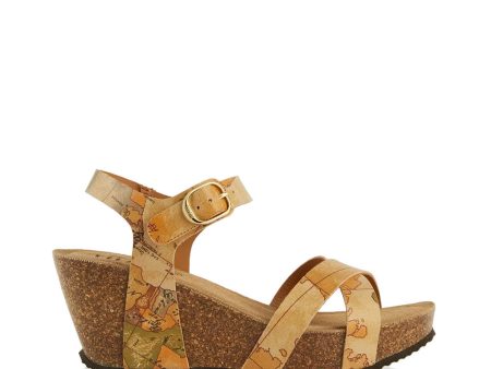 Scarpe Donna 1A Classe Alviero Martini Sandali con Zeppa 7 cm stampa Geo Classic 0817 Fashion