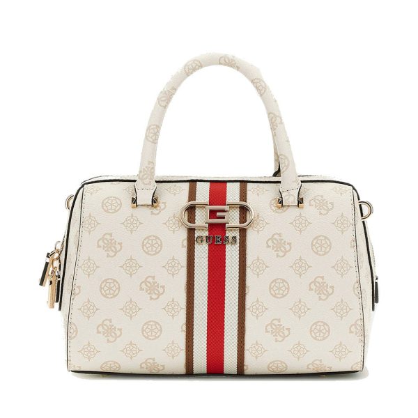 Borsa Donna a Mano a Bauletto GUESS Linea Nelka Colore Cream Logo Cheap