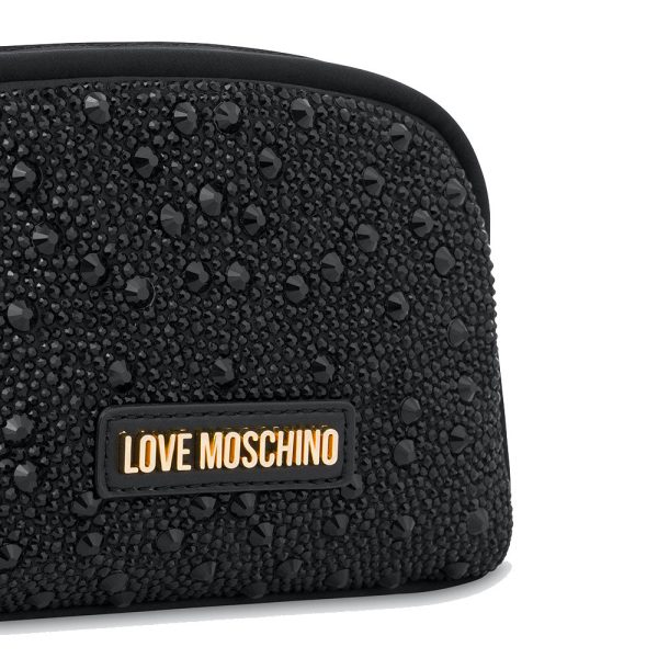 Beauty Case con Strass LOVE MOSCHINO linea Gift Capsule colore Nero on Sale