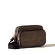 Borsa a Tracolla Small BORBONESE in Tessuto Riciclato stampa OP Naturale Nero Online now