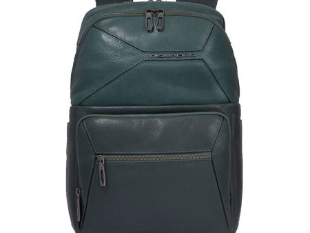 Zaino Uomo PIQUADRO porta Pc 14  in Pelle Colore Verde Linea Rhino - CA6249W118 Hot on Sale