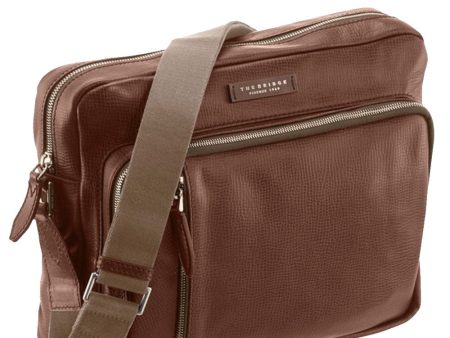 Borsello Uomo Porta Tablet THE BRIDGE in Pelle Marrone linea Bolgheri For Cheap