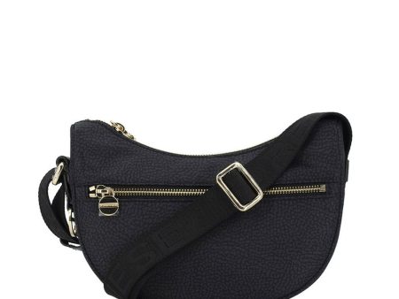 Borsa a Tracolla BORBONESE Luna Bag Mini linea Jet Op in Nylon Colore Dark Black Sale