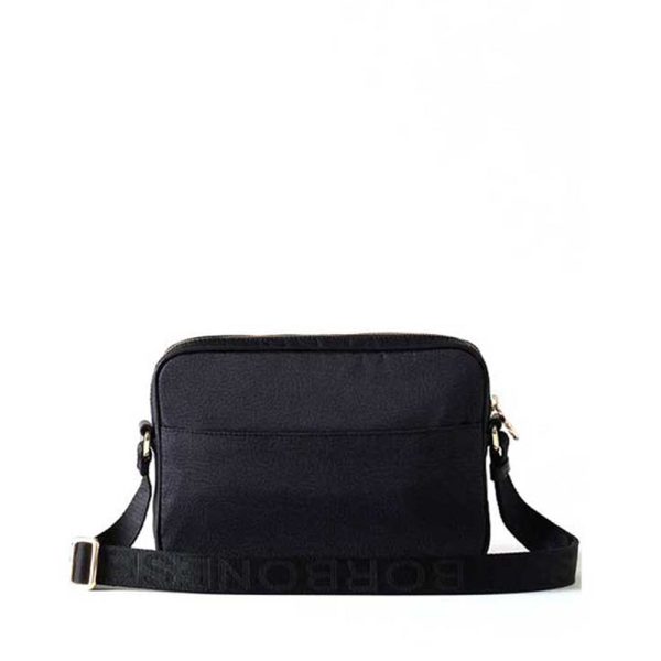 Borsa a Tracolla Small BORBONESE in Tessuto Riciclato stampa OP Dark Black Online Sale