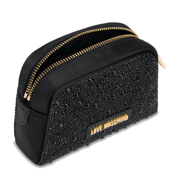 Beauty Case con Strass LOVE MOSCHINO linea Gift Capsule colore Nero on Sale