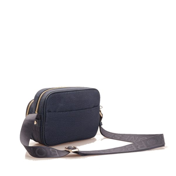 Borsa a Tracolla Small BORBONESE in Tessuto Riciclato stampa OP Blu Hot on Sale