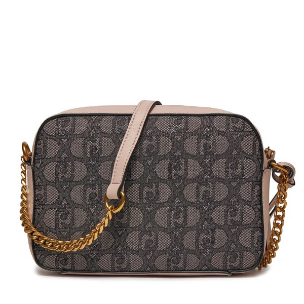 Borsa a Tracolla LIU JO in Tessuto con Logo Jacquard Nero Sale