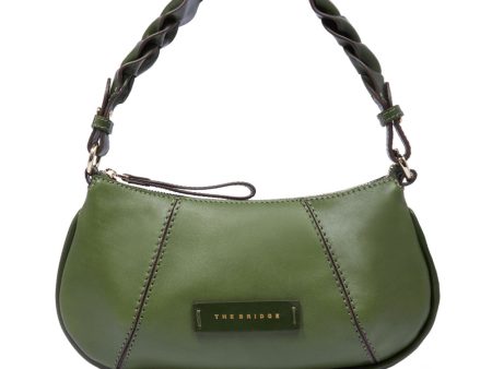 Baguette Bag a Spalla THE BRIDGE linea Brigida in Pelle Verde on Sale