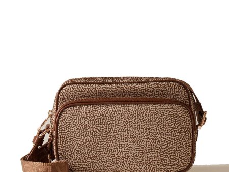 Borsa a Tracolla Small BORBONESE in Tessuto Riciclato stampa OP Beige Brown For Discount