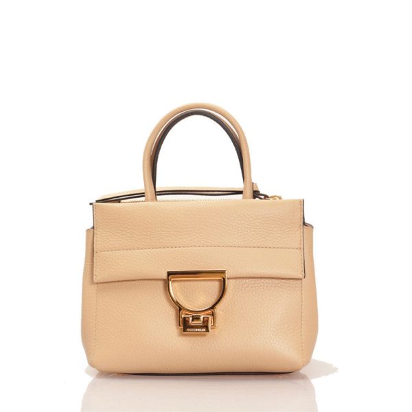 Borsa Donna a Mano COCCINELLE in Pelle linea Arlettis Colore Fresh Beige Misura Piccola For Cheap