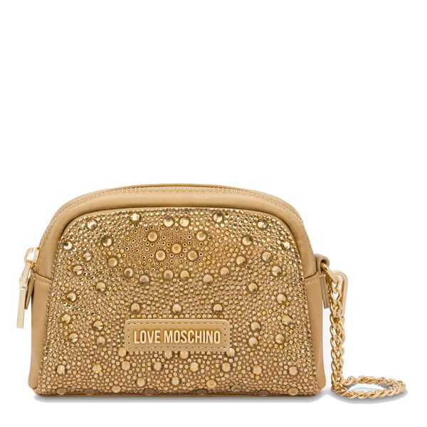 Beauty Case con Strass LOVE MOSCHINO linea Gift Capsule colore Oro Online now