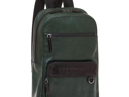 Zaino Uomo Small THE BRIDGE linea Damiano in Pelle Verde Discount