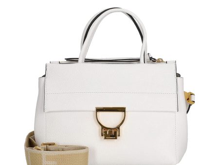 Borsa Donna a Mano COCCINELLE in Pelle Linea Arlettis Signature colore Brillant White Discount