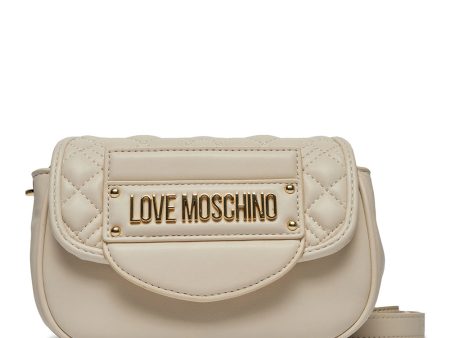 Borsa a Tracolla LOVE MOSCHINO linea Quilted Tab Avorio For Cheap