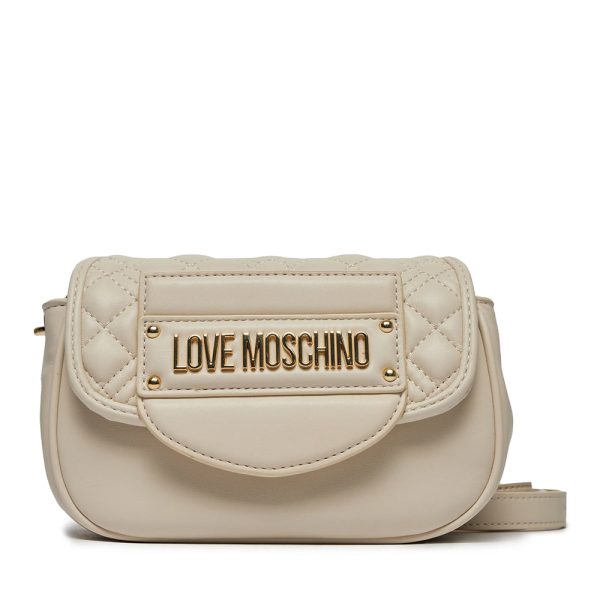 Borsa a Tracolla LOVE MOSCHINO linea Quilted Tab Avorio For Cheap