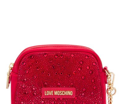 Beauty Case con Strass LOVE MOSCHINO linea Gift Capsule colore Rosso For Sale