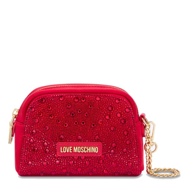 Beauty Case con Strass LOVE MOSCHINO linea Gift Capsule colore Rosso For Sale