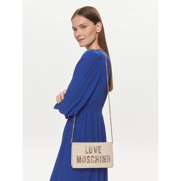 Clutch Donna con Tracolla LOVE MOSCHINO linea Sparkling Logo Avorio Fashion