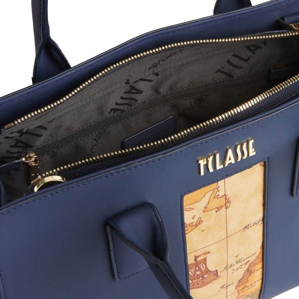 Borsa Donna a Mano 1A Classe Alviero Martini linea Geo Joy in Tessuto Gommato Blu GZ30 For Discount