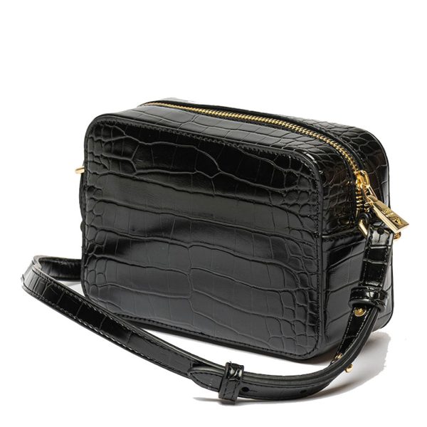 Borsa a Tracolla LOVE MOSCHINO linea Croco Print colore Nero on Sale