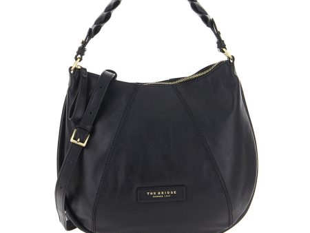 Borsa Donna Hobo con Tracolla THE BRIDGE linea Brigida in Pelle Nera Sale