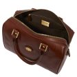 Borsa Donna a Bauletto THE BRIDGE in Pelle Marrone linea Story Discount