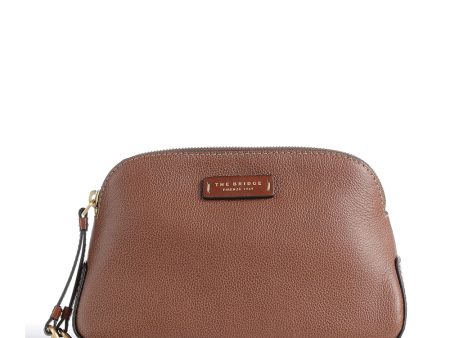 Beauty Case THE BRIDGE linea Carlotta in Pelle Marrone For Discount