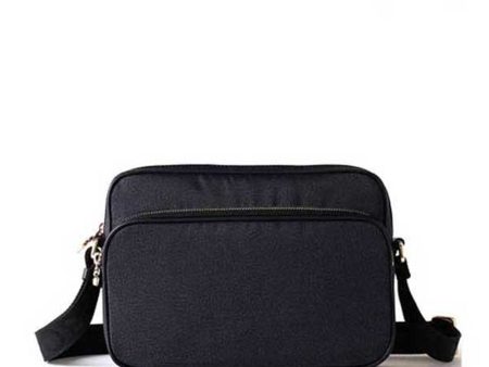 Borsa a Tracolla Small BORBONESE in Tessuto Riciclato stampa OP Dark Black Online Sale