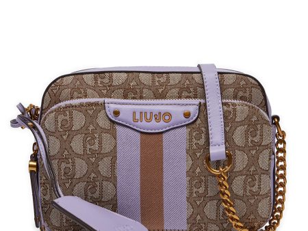 Borsa a Tracolla LIU JO in Tessuto con Logo Jacquard color Teddy Hot on Sale