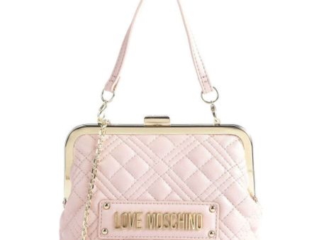 Borsa Donna a Mano con Chiusura a Scatto LOVE MOSCHINO linea Shiny Quilted Rosa Nude Hot on Sale