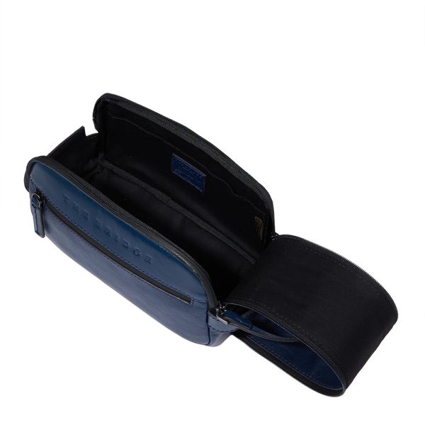 Beauty Case Uomo THE BRIDGE linea Damiano in Pelle Blu Cheap