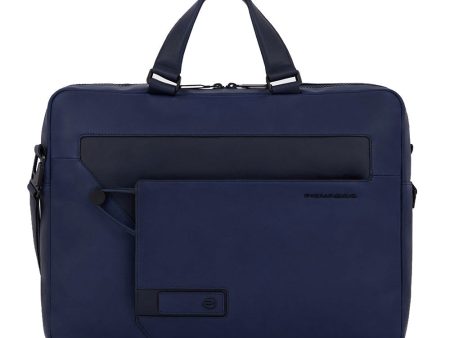 Cartella Porta Pc 15,6  PIQUADRO in Pelle Blu Linea Aye - CA6203W119 Hot on Sale