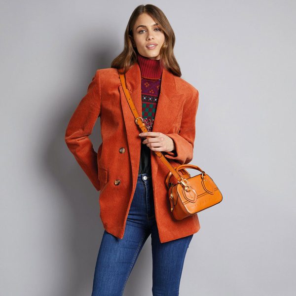 Bauletto Donna Mini THE BRIDGE linea Daphne in Pelle Arancio Online