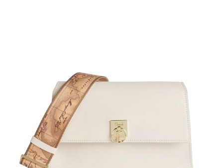 Borsa a Tracolla 1A Classe Alviero Martini linea Geo Summer Breeze in Pelle Bianca LA58 For Cheap