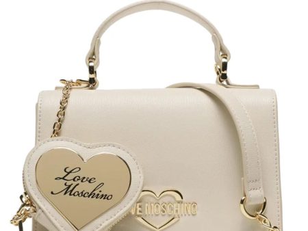 Borsa Donna a Mano con Micro Clutch LOVE MOSCHINO linea Hollies color Avorio Online Hot Sale