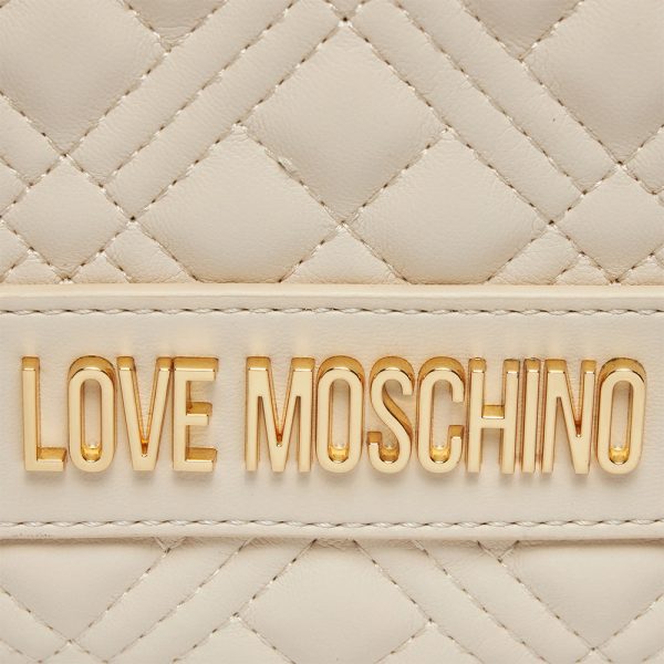 Zaino Donna Trapuntato con Tasche LOVE MOSCHINO linea Love Lettering Avorio Cheap