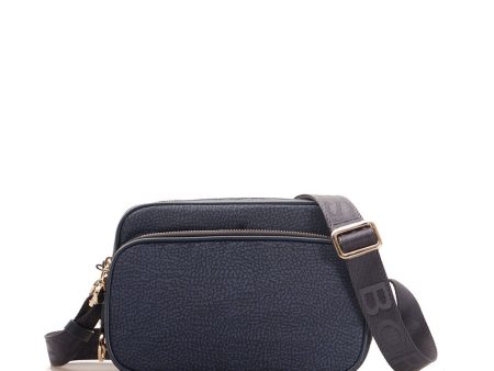 Borsa a Tracolla Small BORBONESE in Tessuto Riciclato stampa OP Blu Hot on Sale