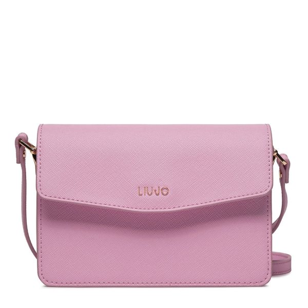 Borsa a Spalla e Tracolla LIU JO Better Rosa Lavanda con Logo For Discount