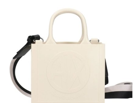 Borsa Donna a Mano con Tracolla ARMANI EXCHANGE Colore Off White Misura Piccola For Discount