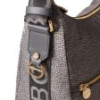 Borsa a Tracolla BORBONESE Luna Bag Medium linea Jet Op in Tessuto Colore Clay Grey Online now