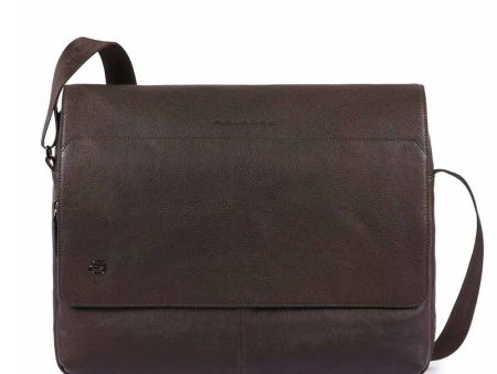 Messenger Porta Pc 14  e Porta Tablet PIQUADRO in Pelle Testa Moro Linea Black Square - CA4639B3 For Sale