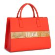 Borsa Donna a Mano 1A Classe Alviero Martini linea Geo Party in Tessuto Gommato Corallo e Geo Classic GT10 For Discount