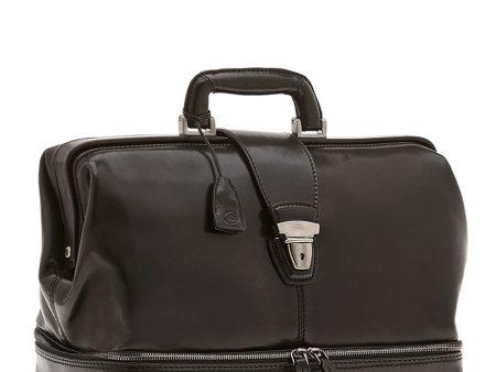 Borsa da Medico con Tasca THE BRIDGE in Pelle Nera linea Story Made in Italy For Discount