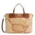 Borsa Donna a Mano 1A Classe Alviero Martini linea Soft Generation stampa Geo Classic e Castagna GV75 Discount