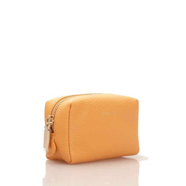 Beauty Case Piccolo COCCINELLE in Pelle Apricot Chiuso con Zip Supply