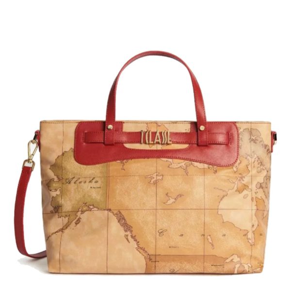 Borsa Donna a Mano 1A Classe Alviero Martini linea Soft Generation stampa Geo Classic e Rosso GV75 Hot on Sale